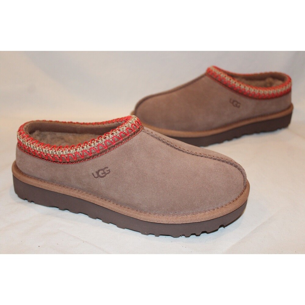 UGG WOMEN'S TASMAN II SUEDE SHEARLING LINED CLOG SLIPPERS NIB TAN